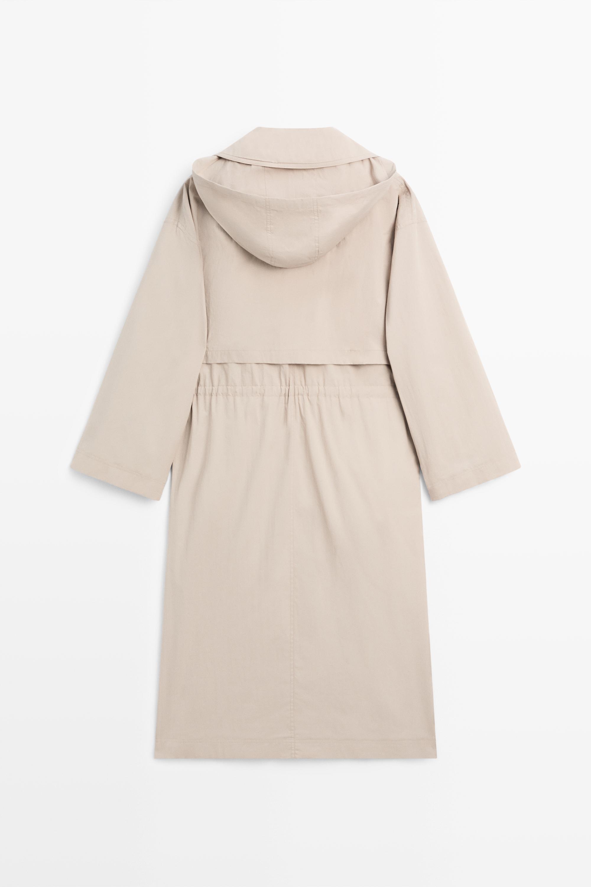 Cotton blend technical trench coat